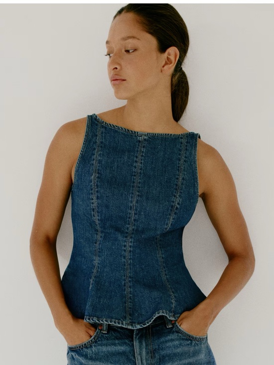 H&M Tops - H&M Divided Denim Peplum Blouse Top Dressy